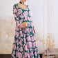 Floral Printed Sweetheart Neck Empire Georgette Anarkali Kurta