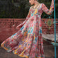 Floral Printed Sweetheart Neck Empire Georgette Anarkali Kurta