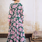 Floral Printed Sweetheart Neck Empire Georgette Anarkali Kurta