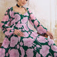 Floral Printed Sweetheart Neck Empire Georgette Anarkali Kurta