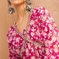 Floral Printed Thread Work Anarkali Kurta with Sharara
