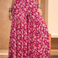 Floral Printed Thread Work Anarkali Kurta with Sharara