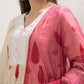 Floral Printed Thread Work Pure Cotton Kurta With Palazzos & Dupatta