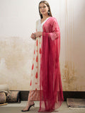 Floral Printed Thread Work Pure Cotton Kurta With Palazzos & Dupatta