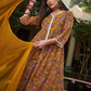 Floral Printed Thread Work Pure Cotton Kurta With Trouser & Dupatta