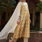 Floral Printed Thread Work Pure Cotton Kurta With Trousers & Dupatta