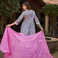 Floral Printed Thread Work Pure Cotton Kurta With Trousers & Dupatta