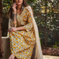 Floral Printed Thread Work Pure Cotton Kurta With Trousers & Dupatta