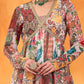 Floral Printed V-Neck Empire A-Line Kurti With Sharara