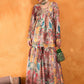 Floral Printed V-Neck Empire A-Line Kurti With Sharara