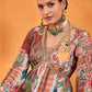 Floral Printed V-Neck Empire A-Line Kurti With Sharara