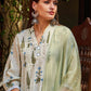 Floral Printed V-Neck Empire Pure Cotton Kurta With Trousers & Dupatta