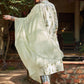 Floral Printed V-Neck Empire Pure Cotton Kurta With Trousers & Dupatta