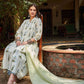 Floral Printed V-Neck Empire Pure Cotton Kurta With Trousers & Dupatta