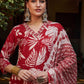 Floral Printed V-Neck Pure Cotton Straight Kurta With Trousers & Dupatta