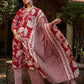 Floral Printed V-Neck Pure Cotton Straight Kurta With Trousers & Dupatta