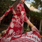 Floral Printed V-Neck Pure Cotton Straight Kurta With Trousers & Dupatta