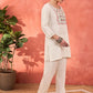Floral Yoke Design Thread Work Notch Neck Short Kurti With Trousers
