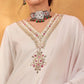 Floral Yoke Design V-Neck Straight Kurta With Trousers & Dupatta
