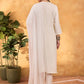 Floral Yoke Design V-Neck Straight Kurta With Trousers & Dupatta