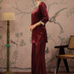 Floral Yoke Design Velvet Kurti with Trouser