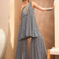 Geometric Printed Tiered A-Line Kurti with Sharara