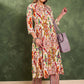 Ikat Abstract Printed Pure Cotton Flared Kurta With Trousers
