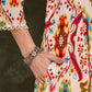 Ikat Abstract Printed Pure Cotton Flared Kurta With Trousers