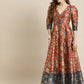 Orange & Blue Floral Maxi Dress