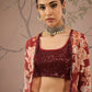 Sequined Crop Top With Sharara & Shrug