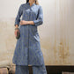 Striped Mandarin Collar Cambric Cotton Straight Kurta With Palazzo