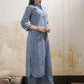 Striped Mandarin Collar Cambric Cotton Straight Kurta With Palazzo