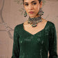 Striped Round Neck Long Sleeves Regular Sequinned Anarkali Kurta