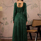 Striped Round Neck Long Sleeves Regular Sequinned Anarkali Kurta