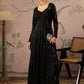 Striped Round Neck Long Sleeves Regular Sequinned Anarkali Kurta