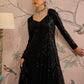 Striped Round Neck Long Sleeves Regular Sequinned Anarkali Kurta