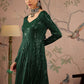 Striped Round Neck Long Sleeves Regular Sequinned Anarkali Kurta