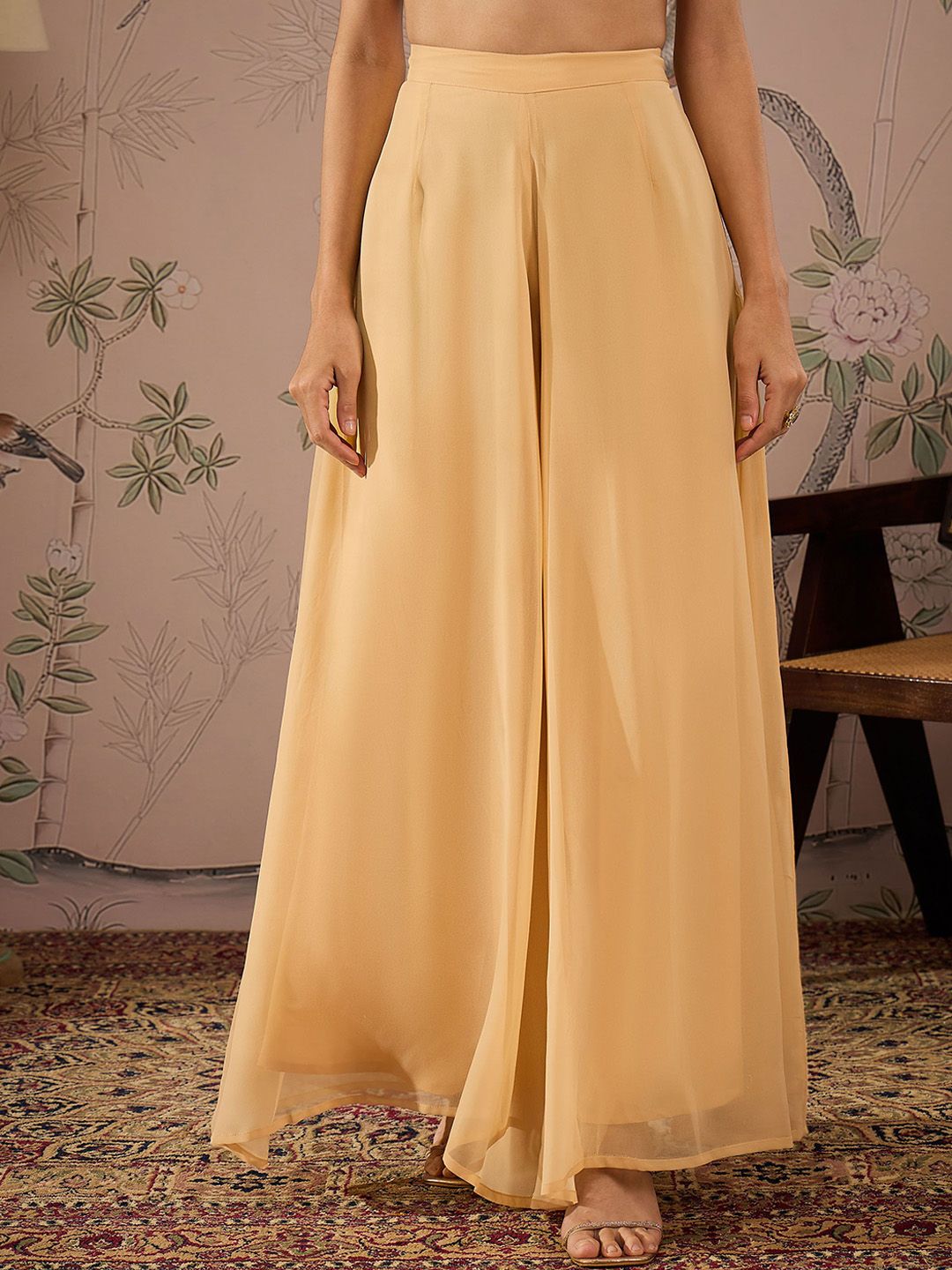 Women Embroidered Regular Sequinned Kurta with Palazzos