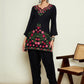 Women Embroidered Regular Thread Work Woollen Kurta with Trousers