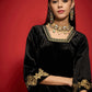 Women Embroidered Regular Velvet Kurta with Palazzos
