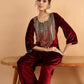 Women Ethnic Motifs Embroidered Above Knee Regular Kurta with Patiala