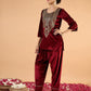 Women Ethnic Motifs Embroidered Above Knee Regular Kurta with Patiala