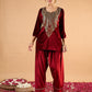 Women Ethnic Motifs Embroidered Above Knee Regular Kurta with Patiala