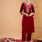 Women Ethnic Motifs Embroidered Kurta with Trousers