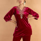 Women Ethnic Motifs Embroidered Kurti with Trousers