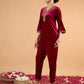 Women Ethnic Motifs Embroidered Kurti with Trousers