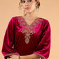 Women Ethnic Motifs Embroidered Kurti with Trousers