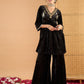 Women Ethnic Motifs Embroidered Tiered Mirror Work Kurti with Palazzos