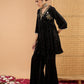 Women Ethnic Motifs Embroidered Tiered Mirror Work Kurti with Palazzos