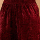 Women Ethnic Motifs Embroidered Zari Work Velvet Kurta with Trousers